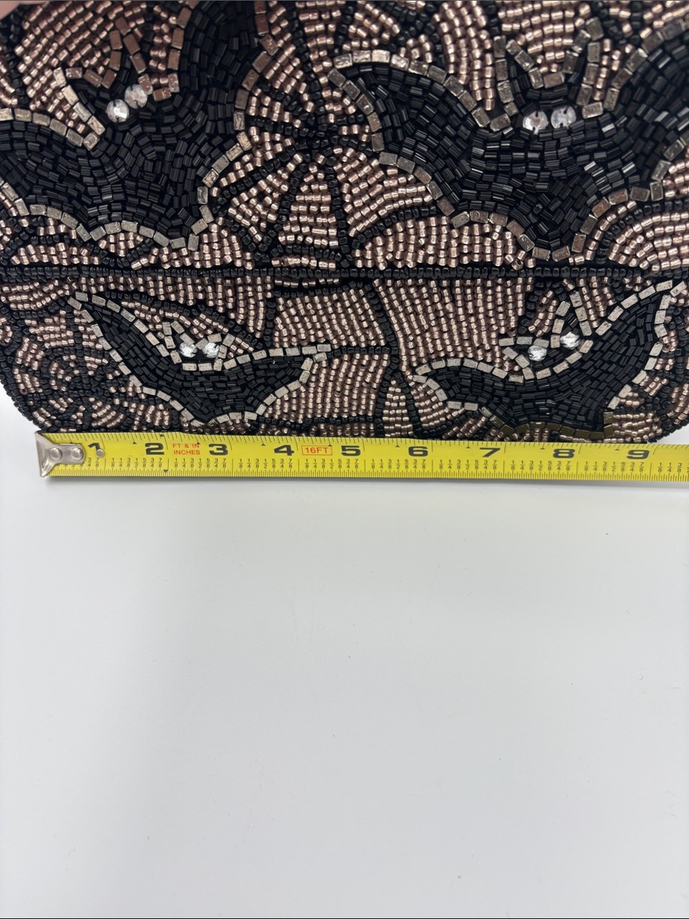 🦇🕸️Made in India Beaded Bat Bag - Viral- Champagne Gold and Black🦇🕸️ - Picture 8 of 11